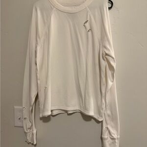 Chic Cream Long Sleeve Women's Top